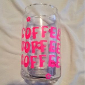 Handmade Iced Coffee Glass Drink Jar 16 oz